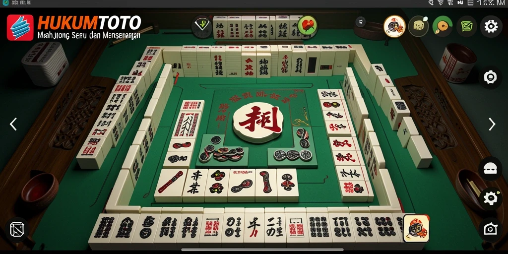 Screenshot utama HUKUMTOTO menampilkan gameplay Mahjong yang menarik.