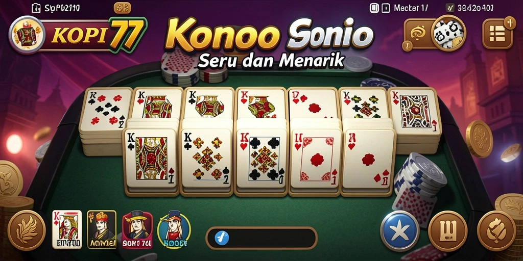Screenshot gameplay KOPI77 yang menampilkan suasana seru permainan Domino.