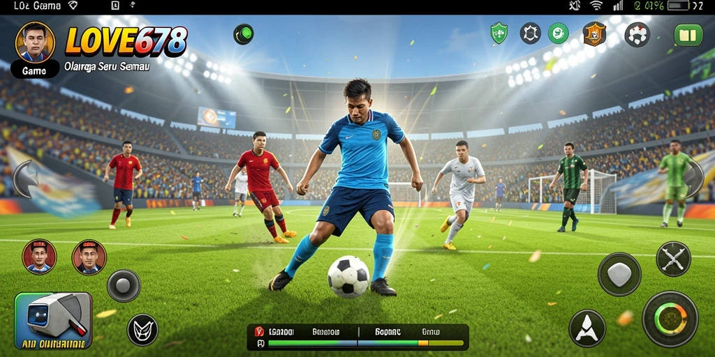 Tampilan melawan lawan dalam gameplay olahraga yang seru.