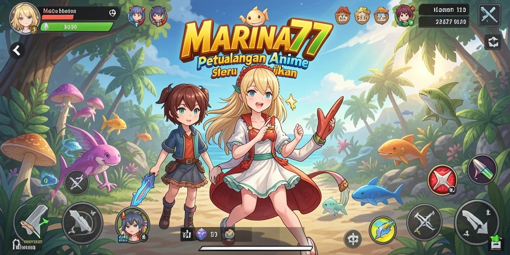 Tampilan gameplay <strong>MARINA77</strong> dengan karakter Anime yang unik.