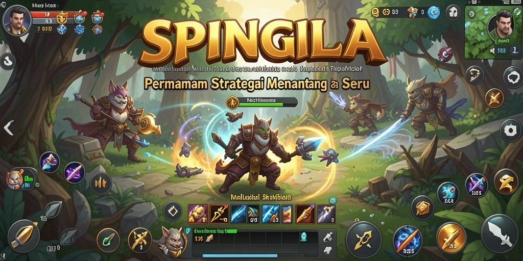Tampilan gameplay SPINGILA yang menarik dengan berbagai strategi.